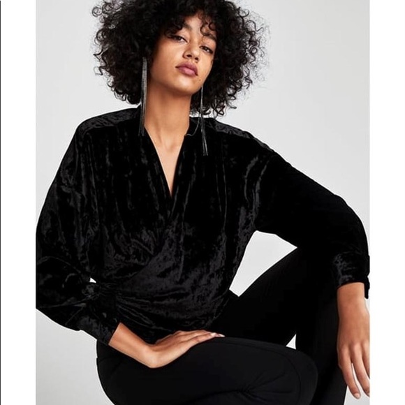 Zara black velvet top Clearance
